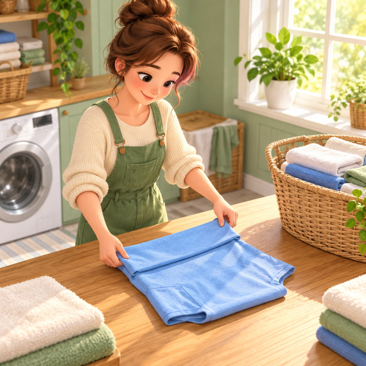Fact Attack Adventures AI voice accompanying an animated laundry scene