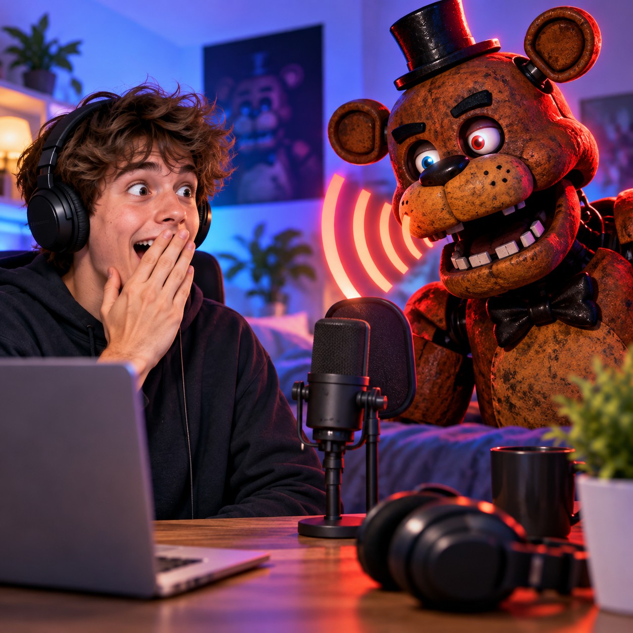 Five Nights at Freddy's AI voice for animatronic meme warnings