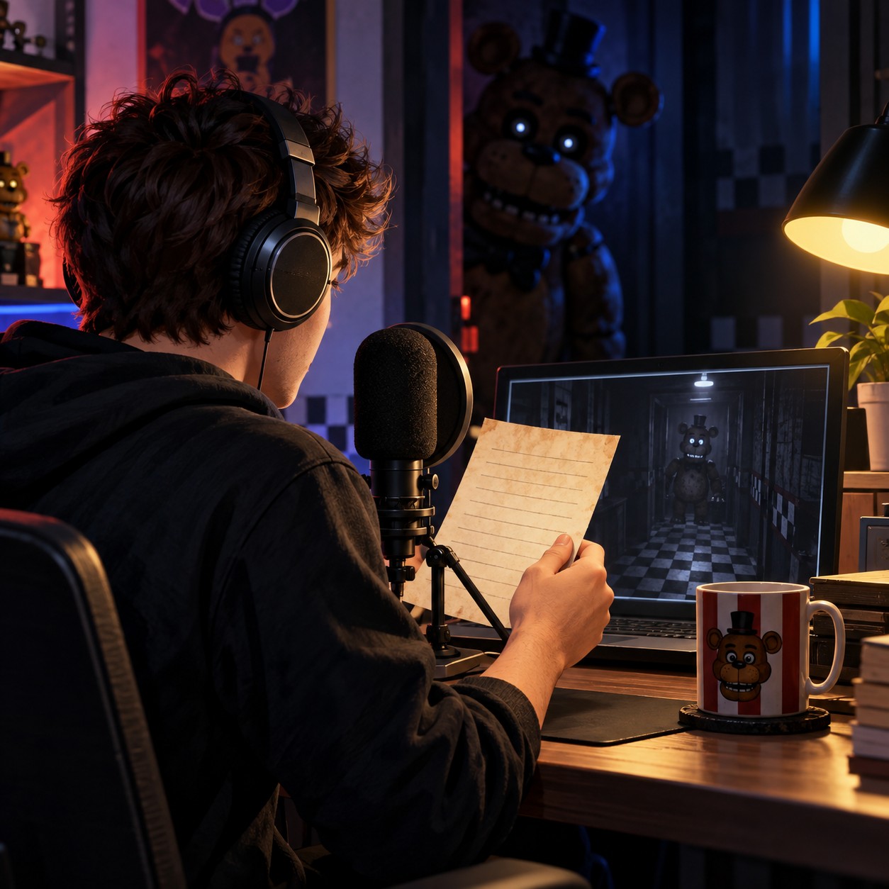 Five Nights at Freddy's AI voice for intercom lore recaps