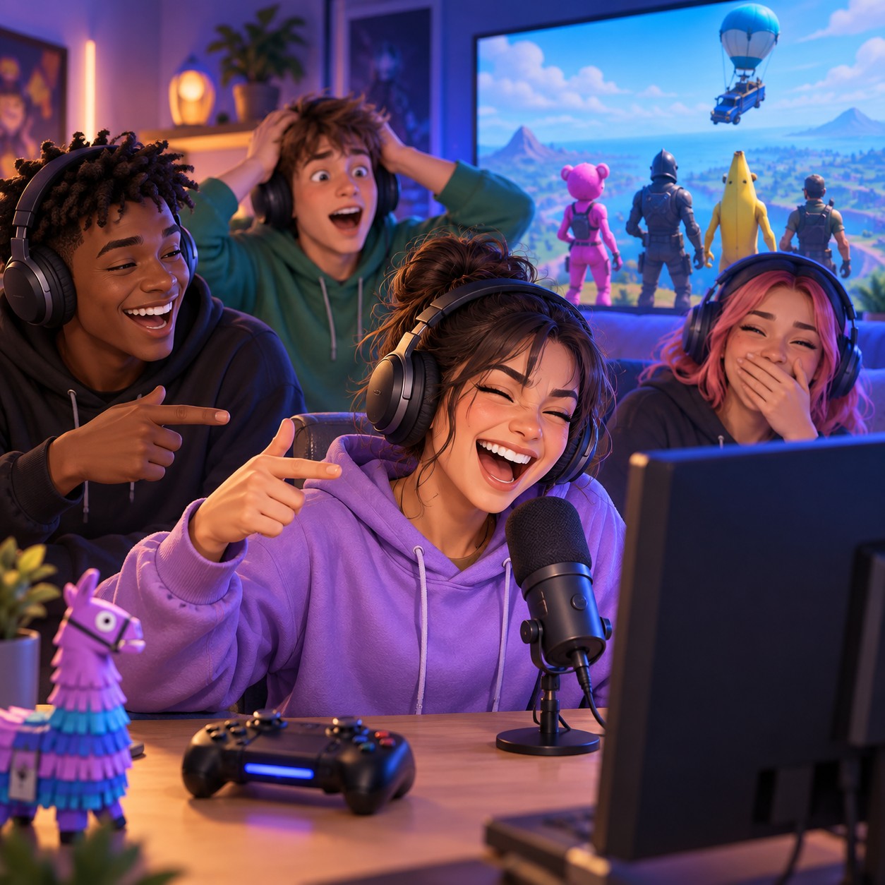 Fortnite AI voice in a Discord squad comedy clip