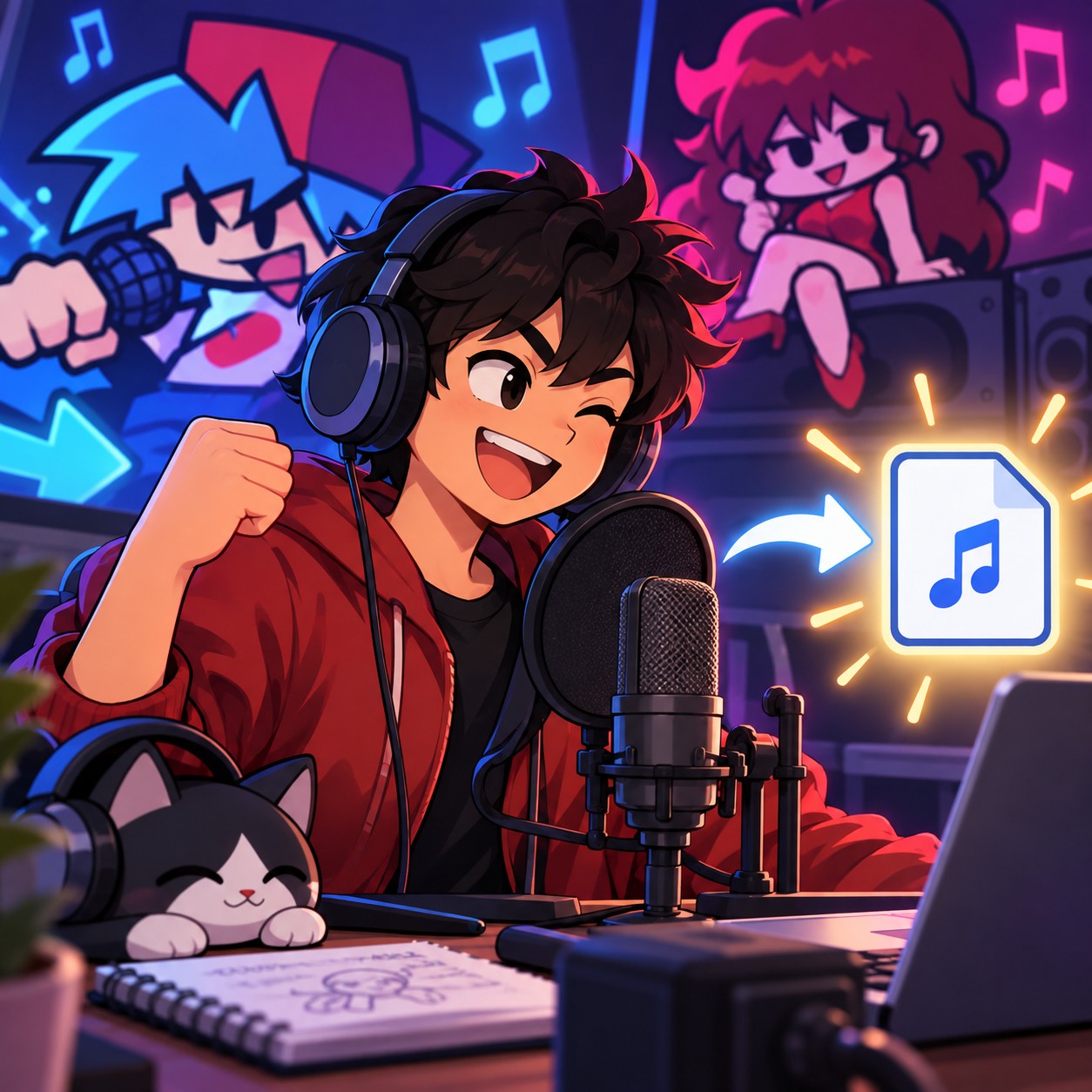 Friday Night Funkin' AI voice for rhythm battle callouts