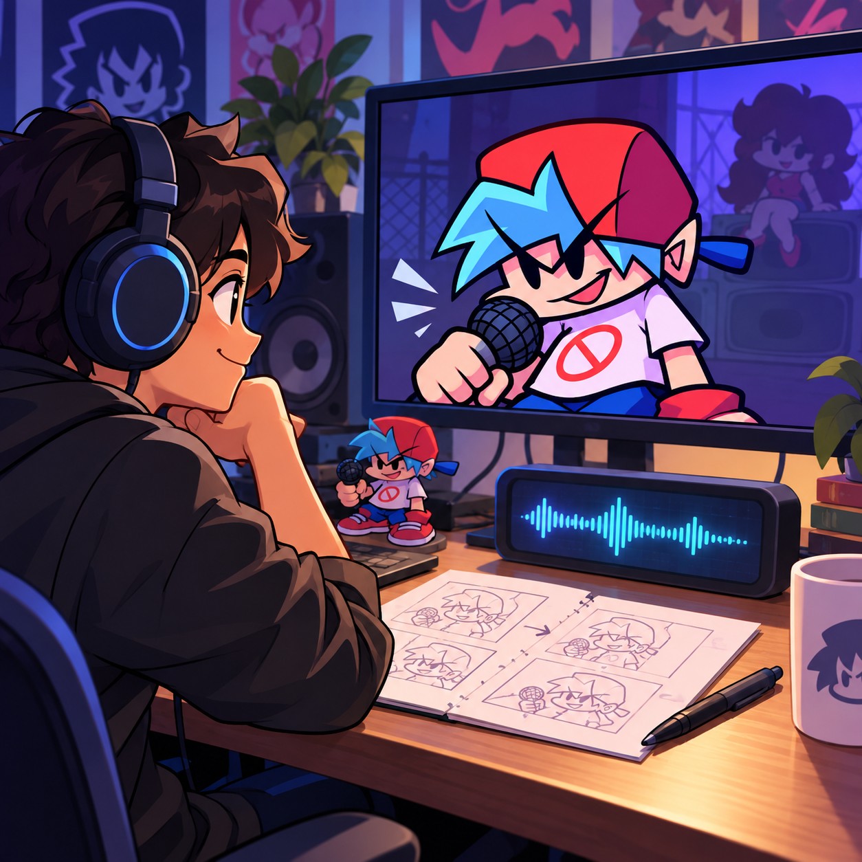 Friday Night Funkin' AI voice shaping mod cutscene replies