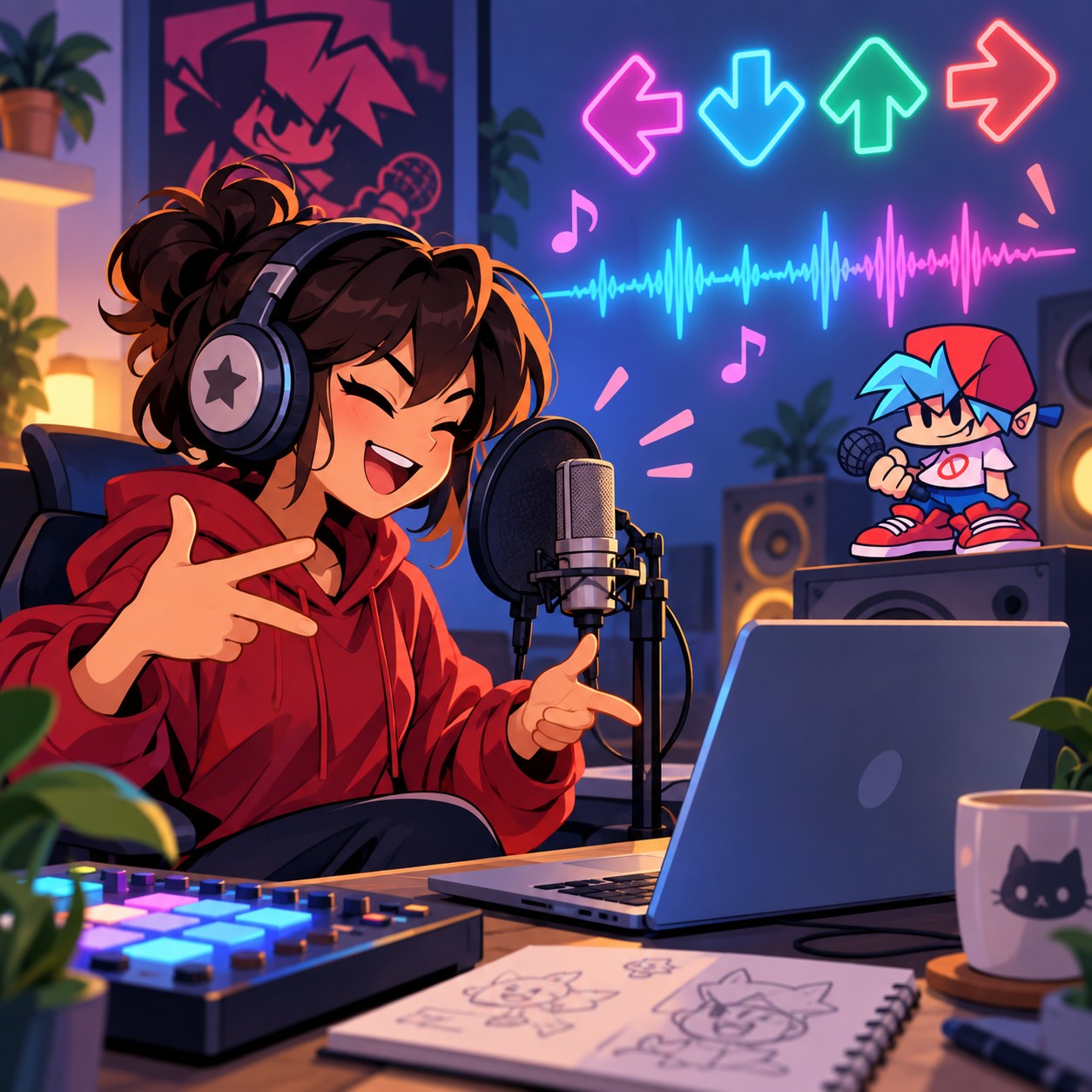 Friday Night Funkin' AI voice for rhythm hook drafts