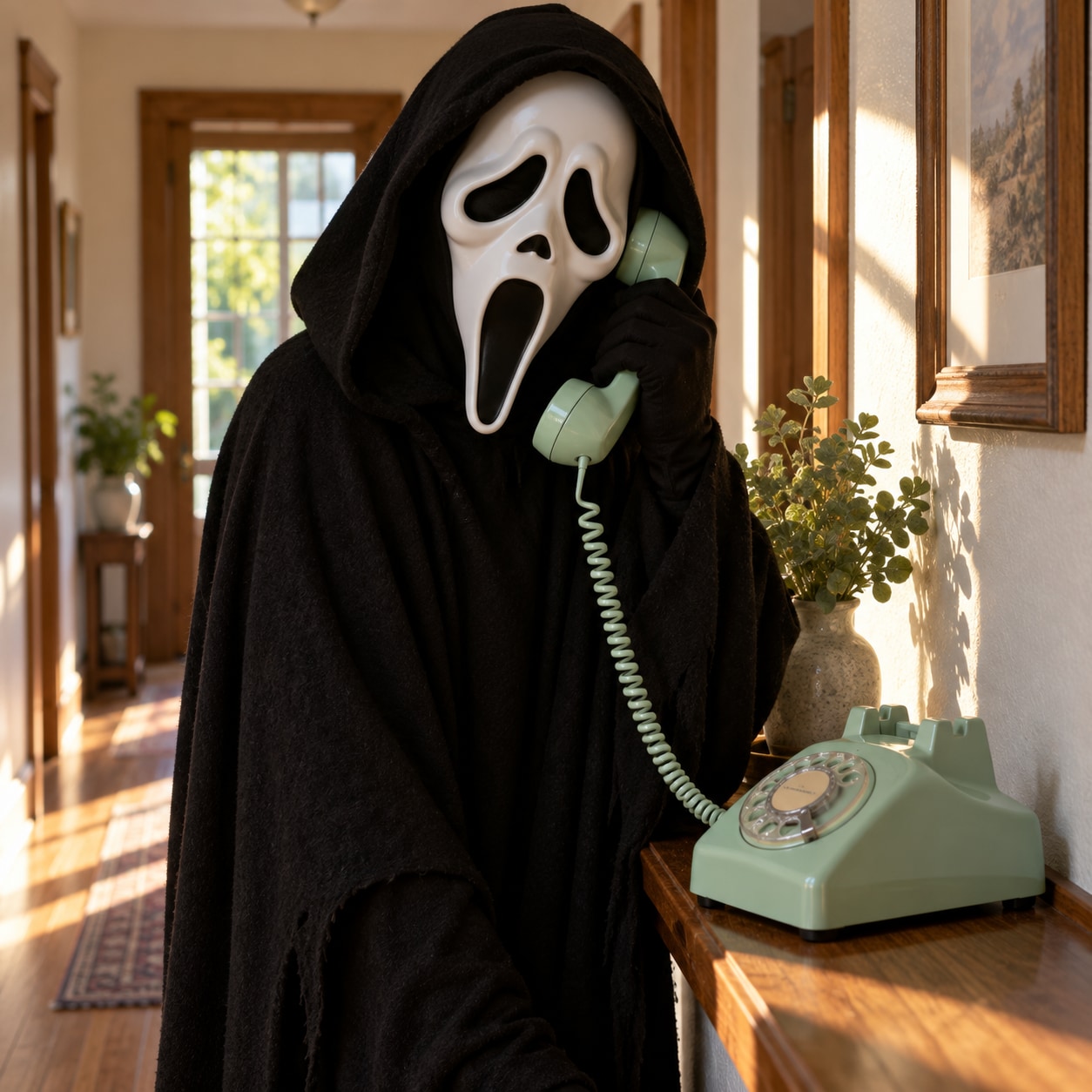 Ghostface AI voice for prank call horror setups