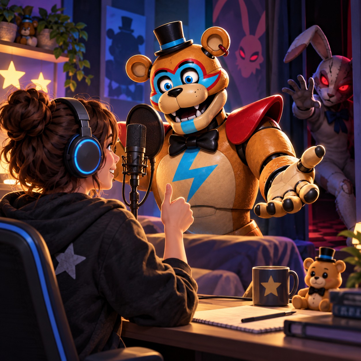 Glamrock Freddy AI voice for uncorrupted mascot skits