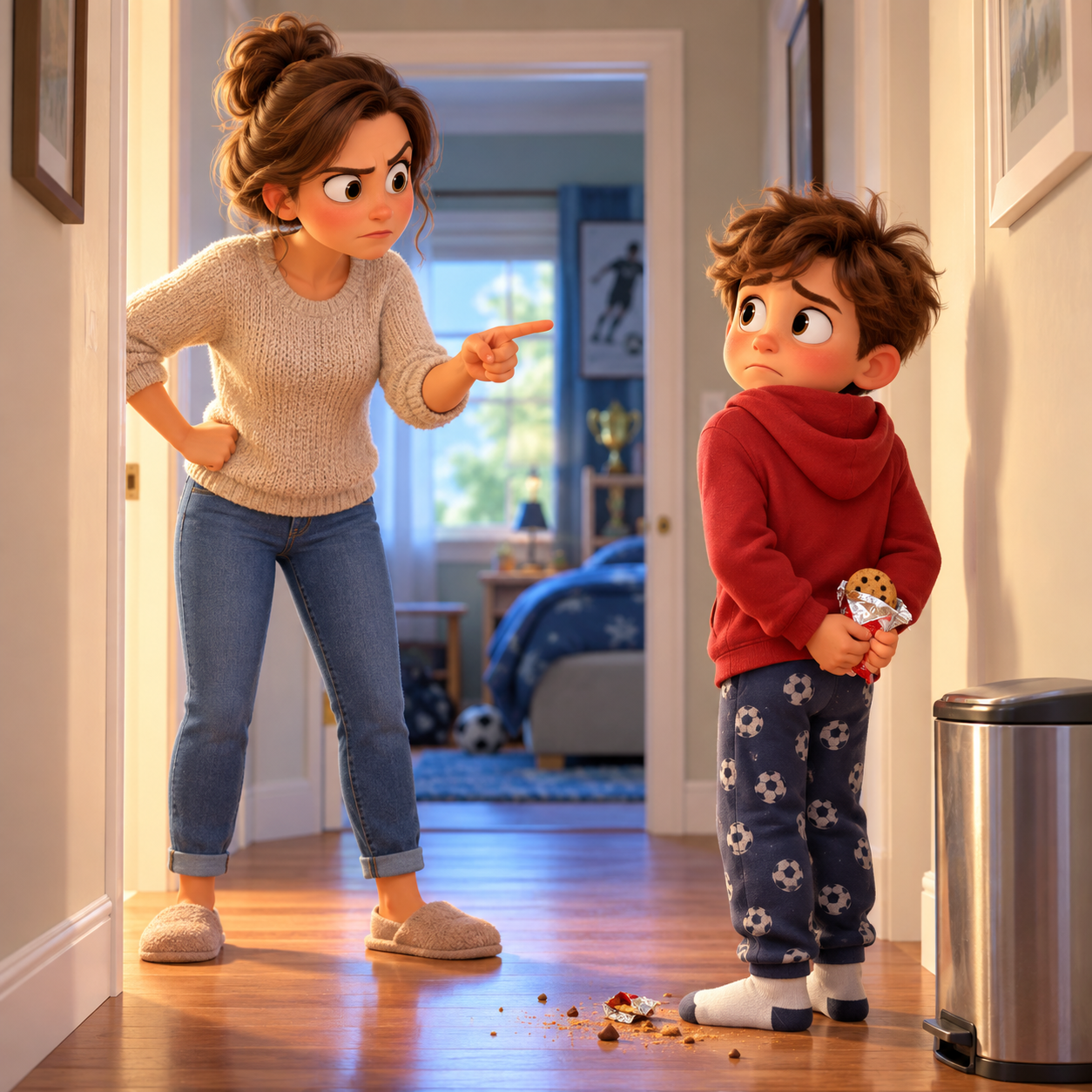 GoAnimate AI voice for grounded parent scene