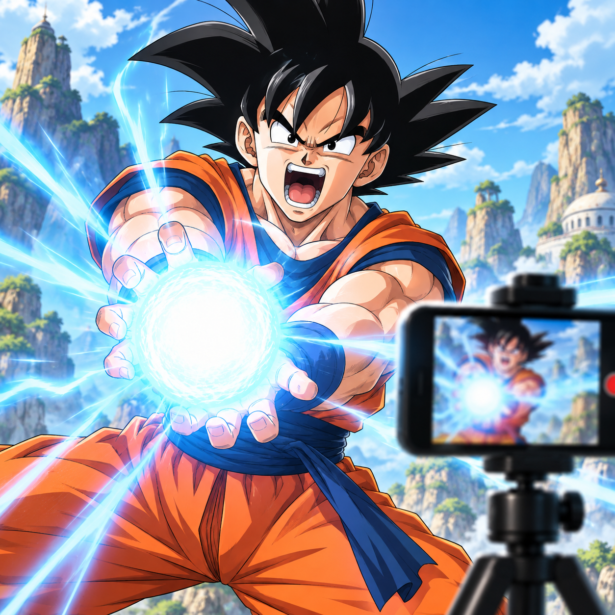 Goku AI voice shouting a parody battle hook
