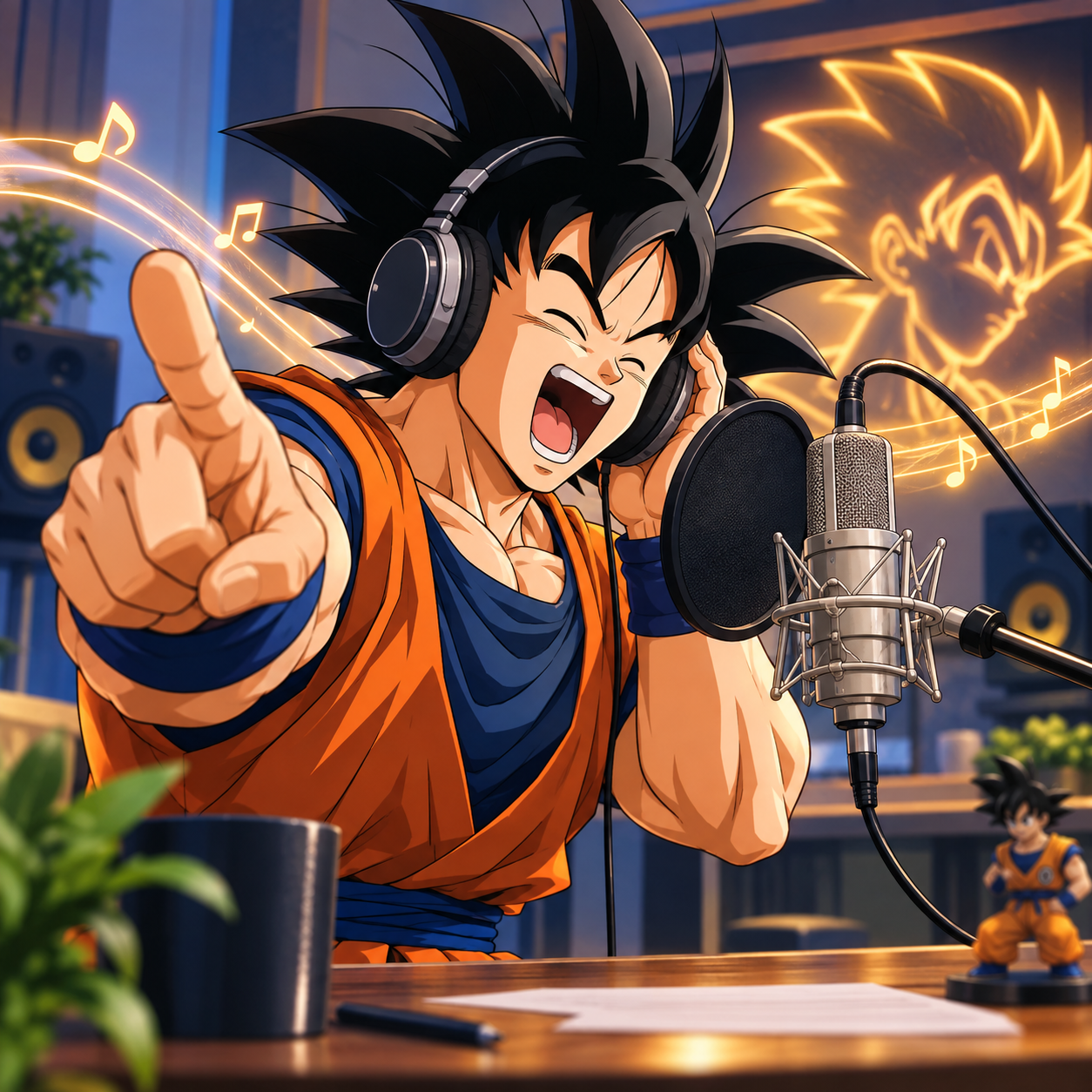 Goku AI voice adding anime song cover tags
