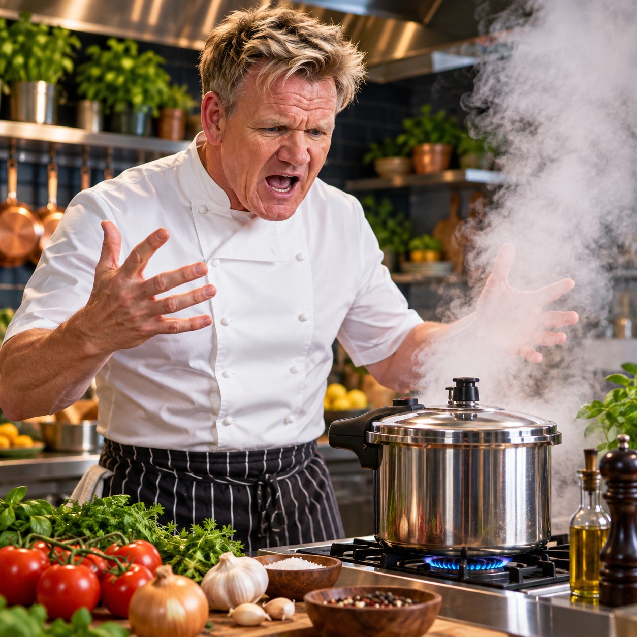 Gordon Ramsay AI voice for dramatic cooking narration