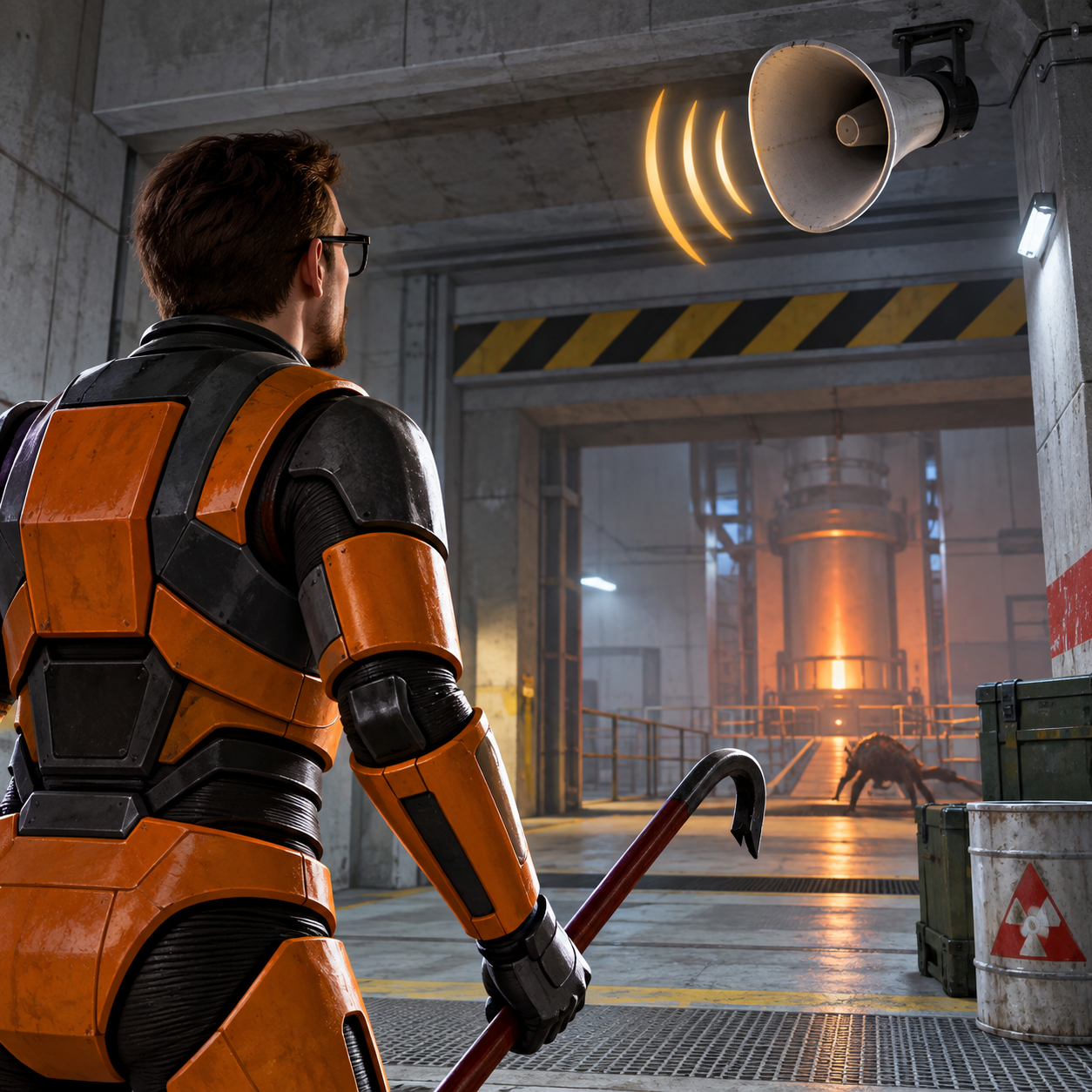 Half-Life VOX AI voice giving a retro game prompt