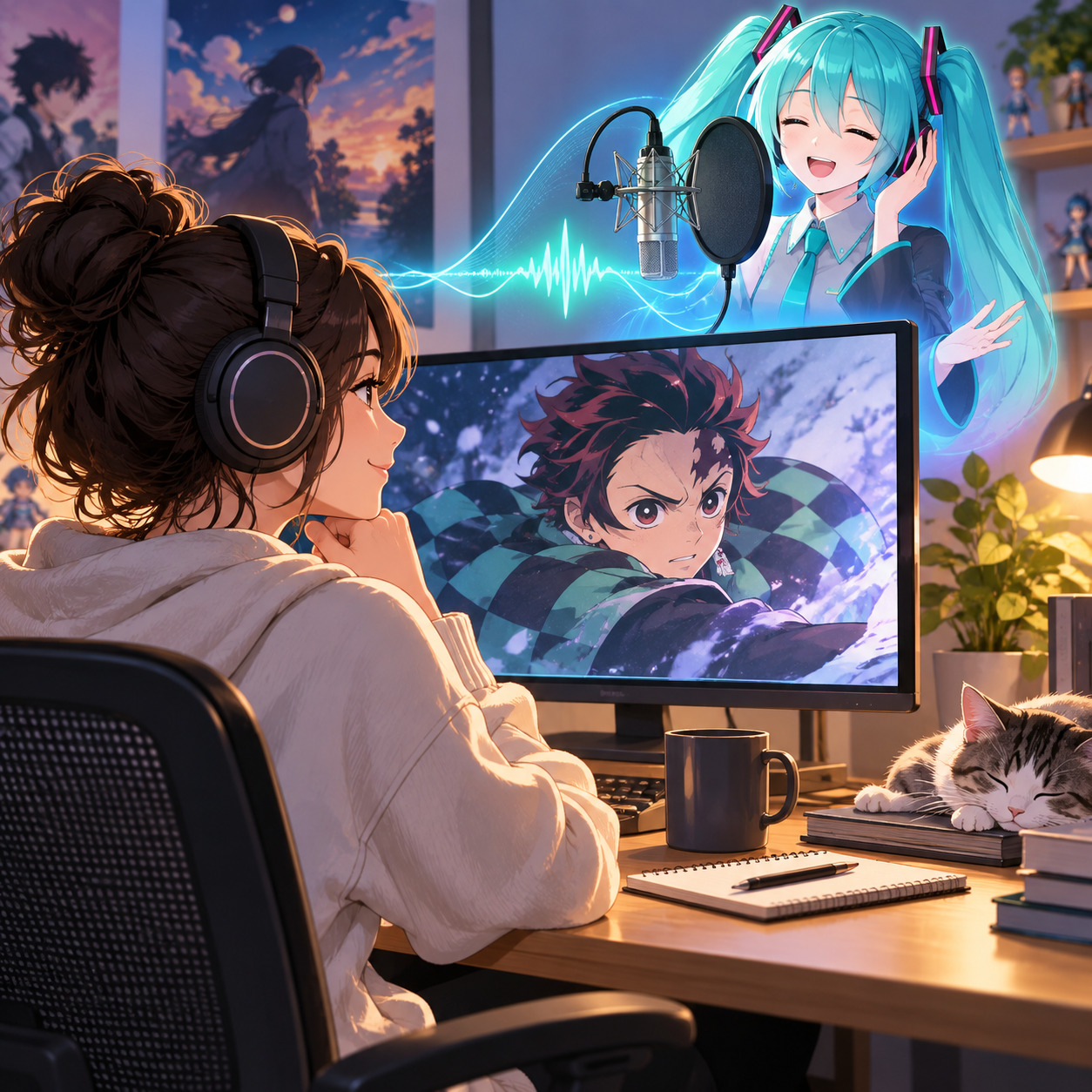 Miku text to speech voiceover for anime commentary and recap videos