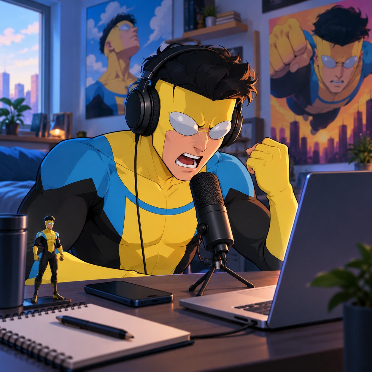 Invincible AI voice for a tense teen hero meme edit