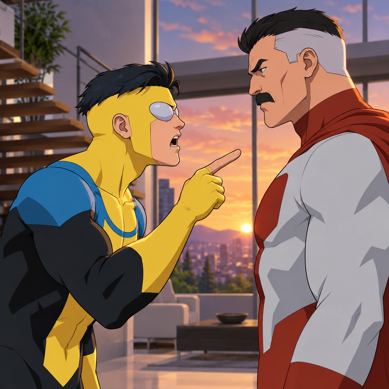 Invincible AI voice in a dramatic family confrontation edit