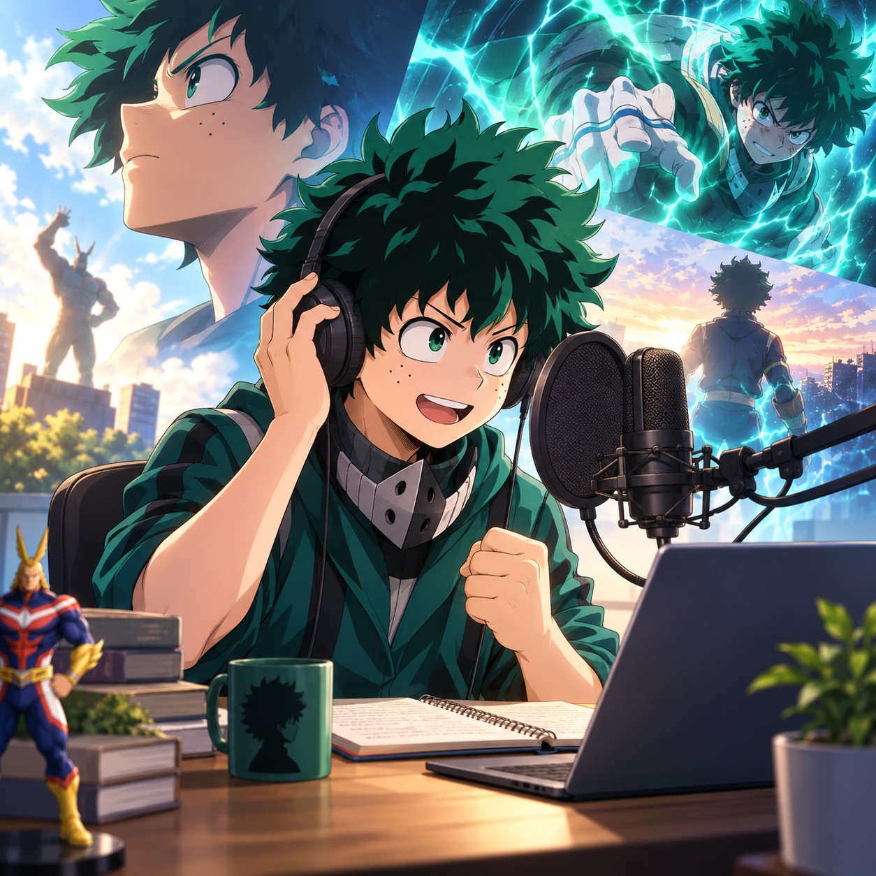 Izuku Midoriya AI voice narrating an anime hero training edit