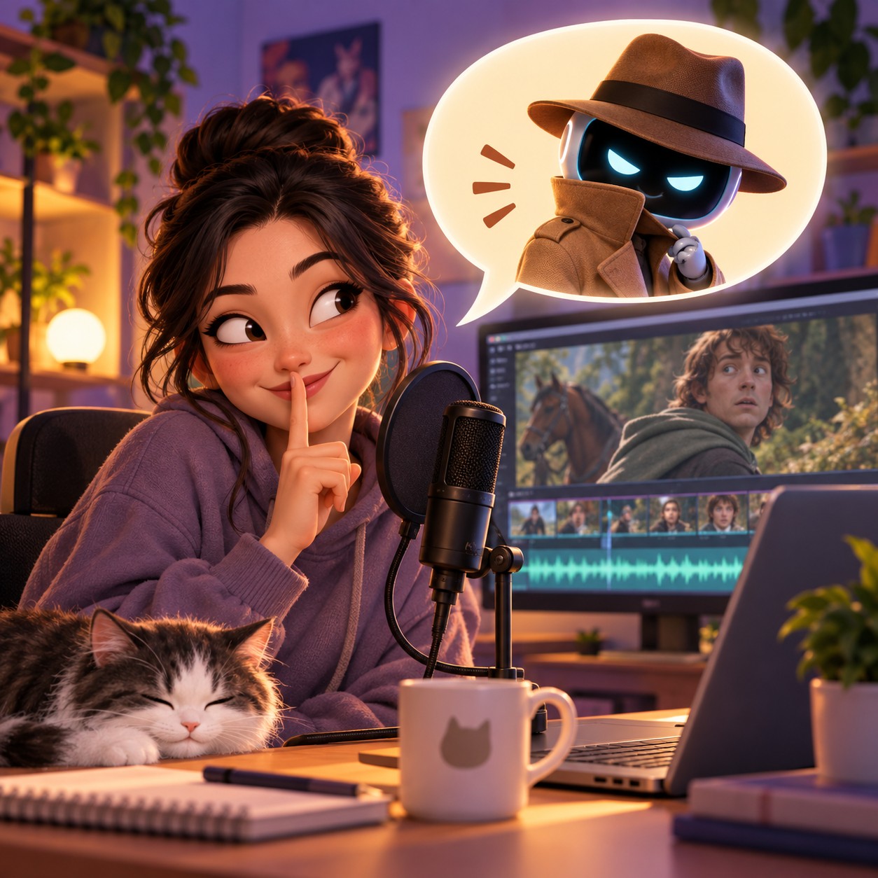 Jax AI voice for mysterious comedy cutaway visuals