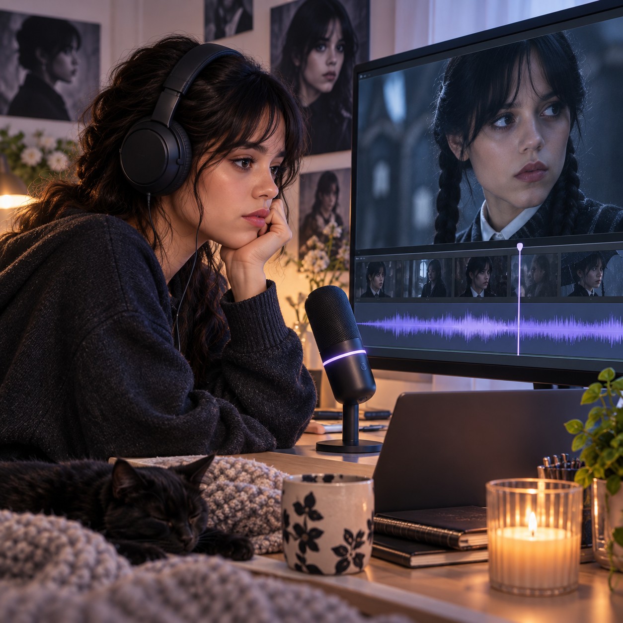 Jenna Ortega AI voice for fan edit inner monologues