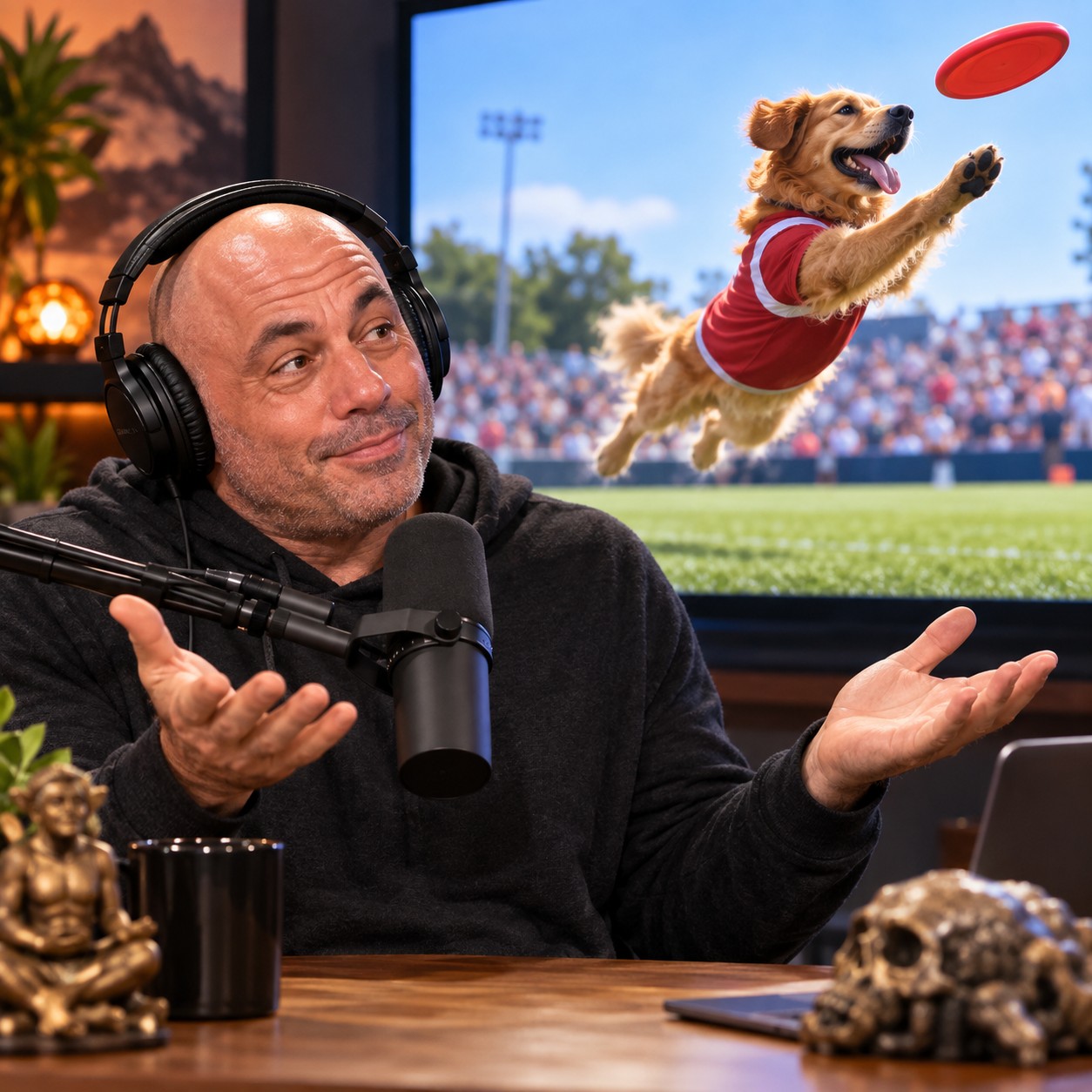 Joe Rogan AI voice in a satirical sports commentary montage