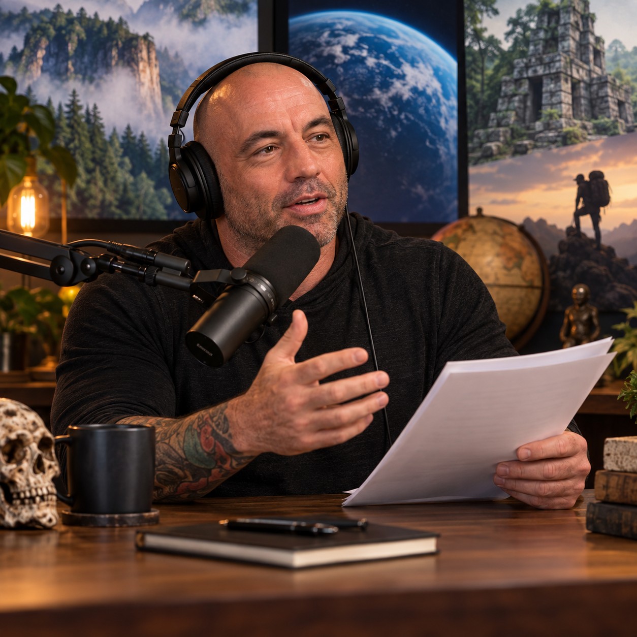 Joe Rogan AI voice for conversational documentary parody narration