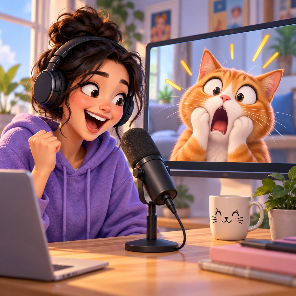 Kermit the Frog AI voice adds a cartoon reaction to a TikTok meme edit.