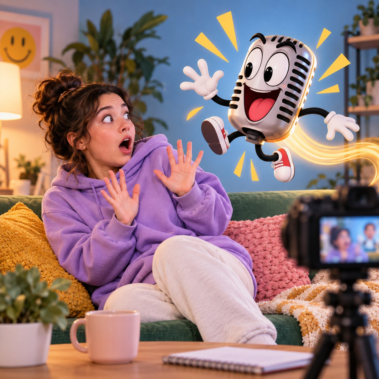 Kermit the Frog AI voice punctuates a cartoon comedy sketch with a brief reaction.