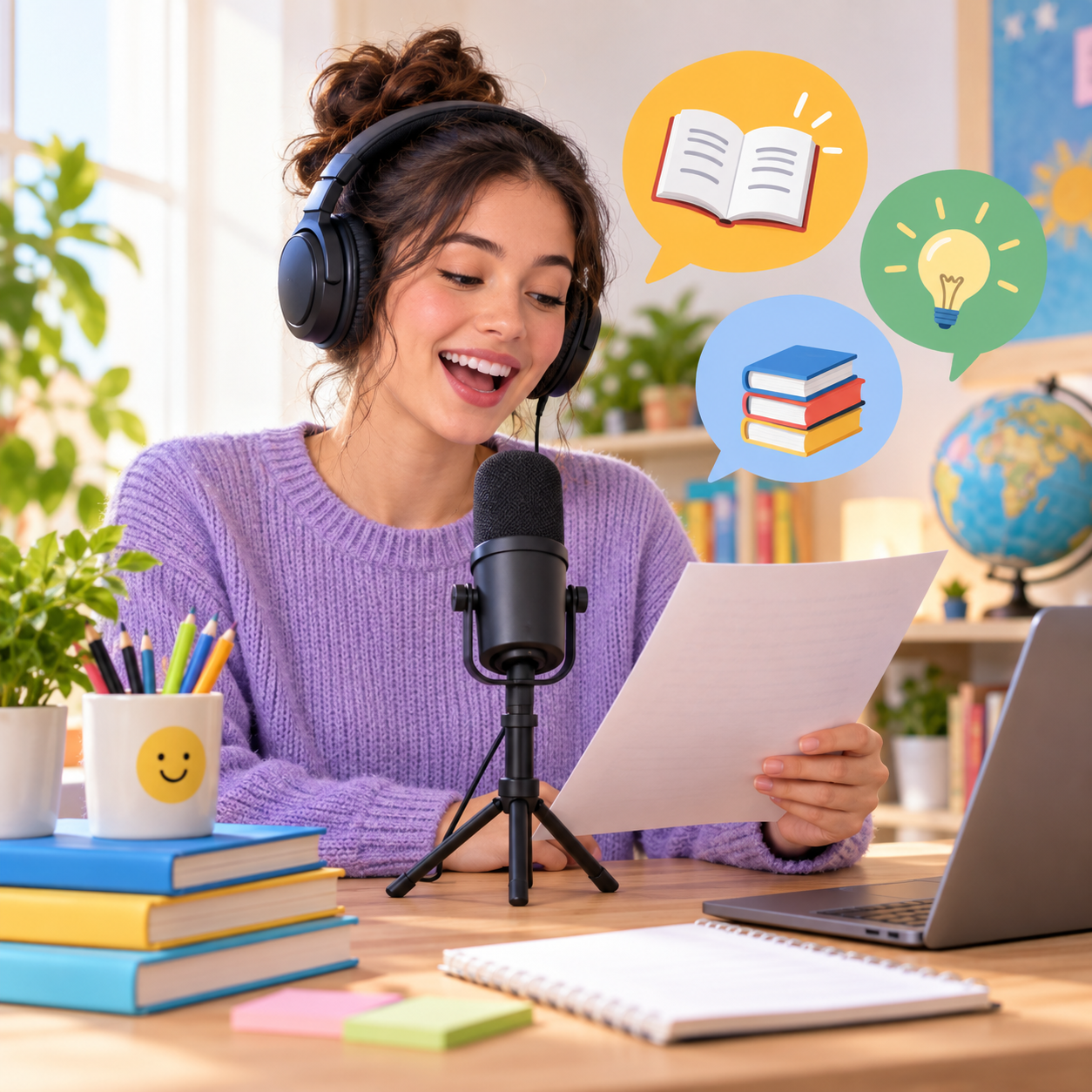 Kevin AI voice presenting homework prompts