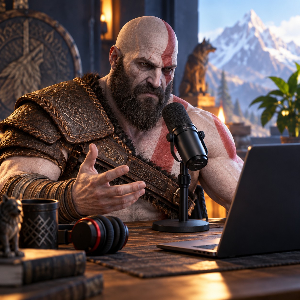 Kratos AI voice for commanding meme reply clips