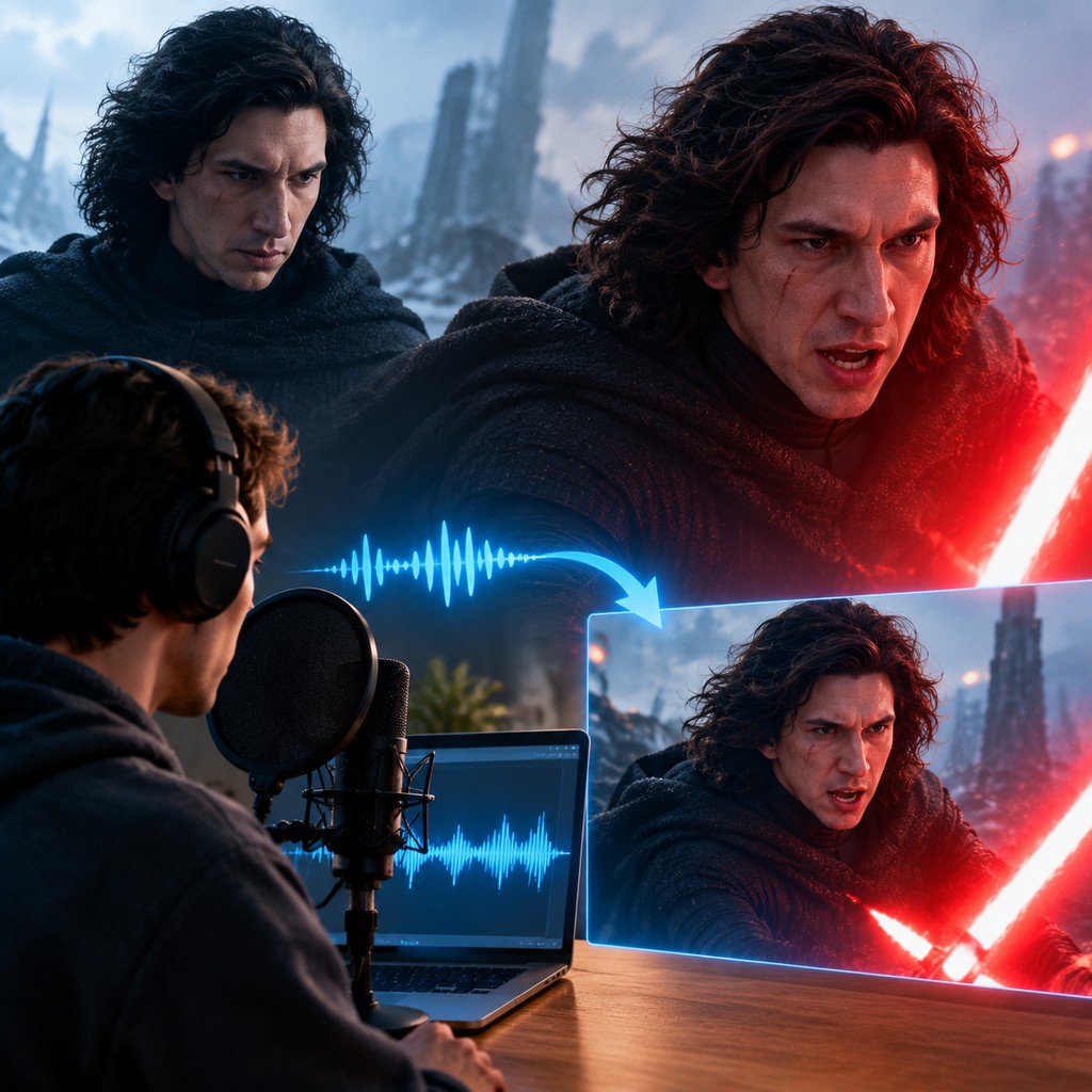 Kylo Ren AI voice for dramatic fan dubs