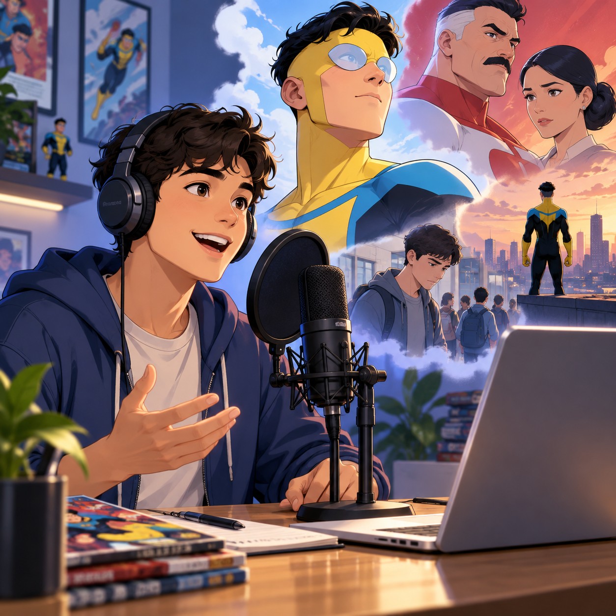 Mark Grayson AI voice for YouTube comic recap