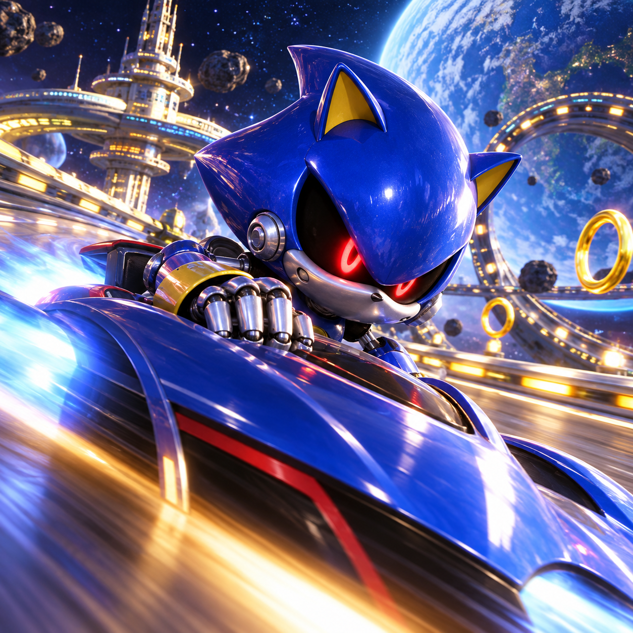 Metal Sonic AI voice over Stardust Speedway chase edits