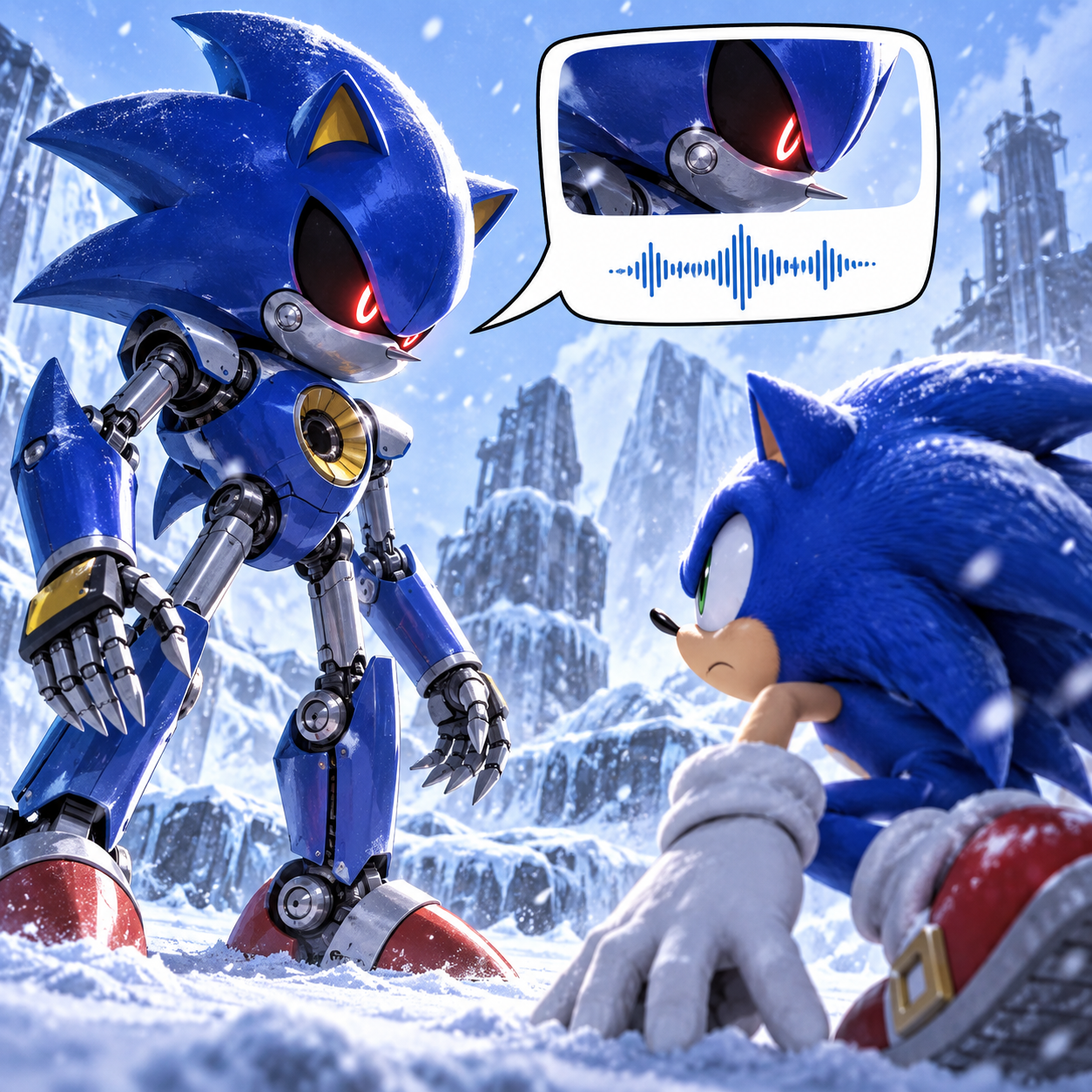 Metal Sonic AI voice for comic dub menace