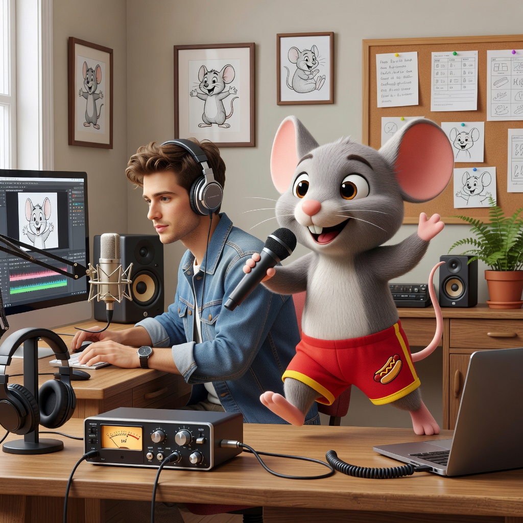 Mickey Mouse AI voice for cheerful catchphrase shorts