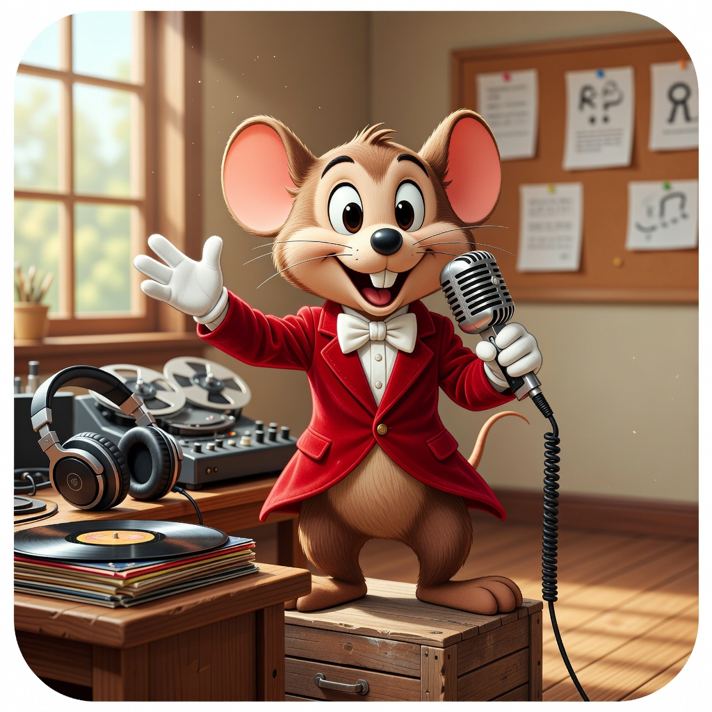 Mickey Mouse AI voice for parody announcements