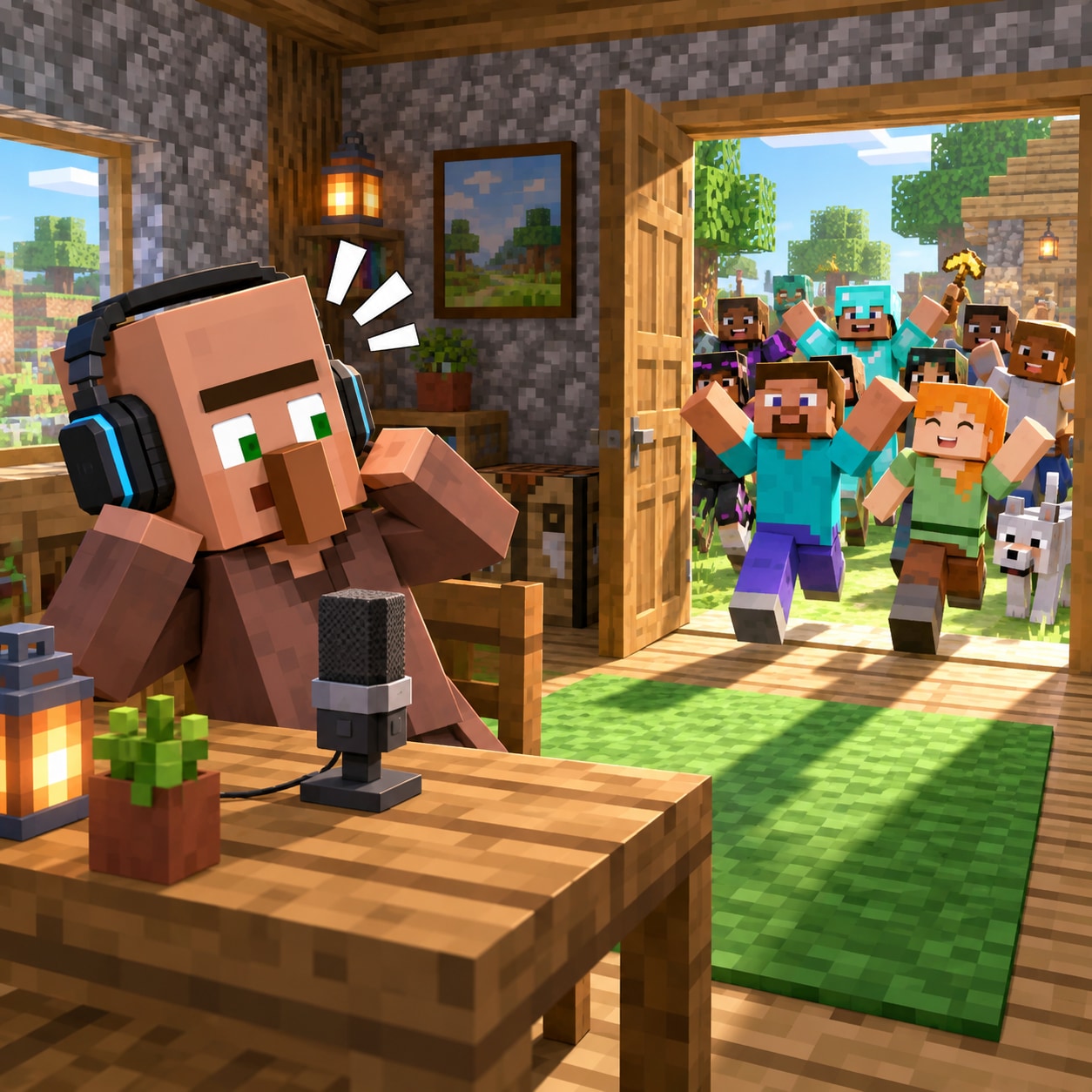 Minecraft Villager AI voice reacting on a stream