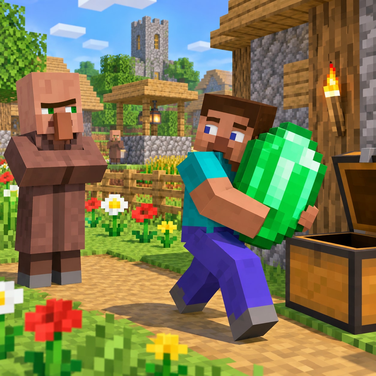 Minecraft Villager AI voice in a meme short
