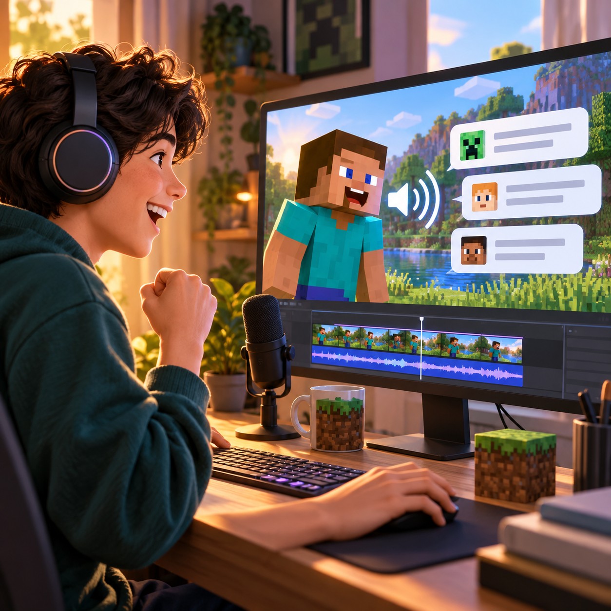 Minecraft AI voice reading game chat captions