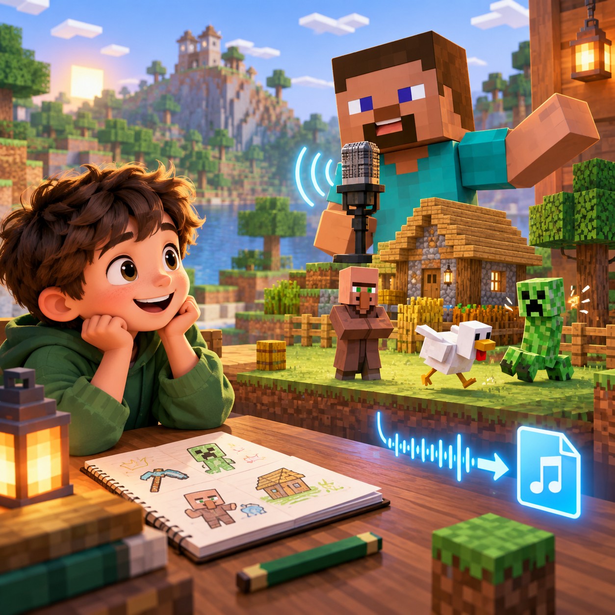 Minecraft AI voice for a block world skit
