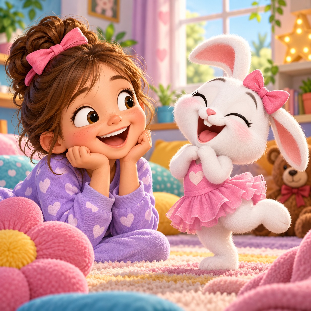 Minnie Mouse AI voice in playful cartoon skits