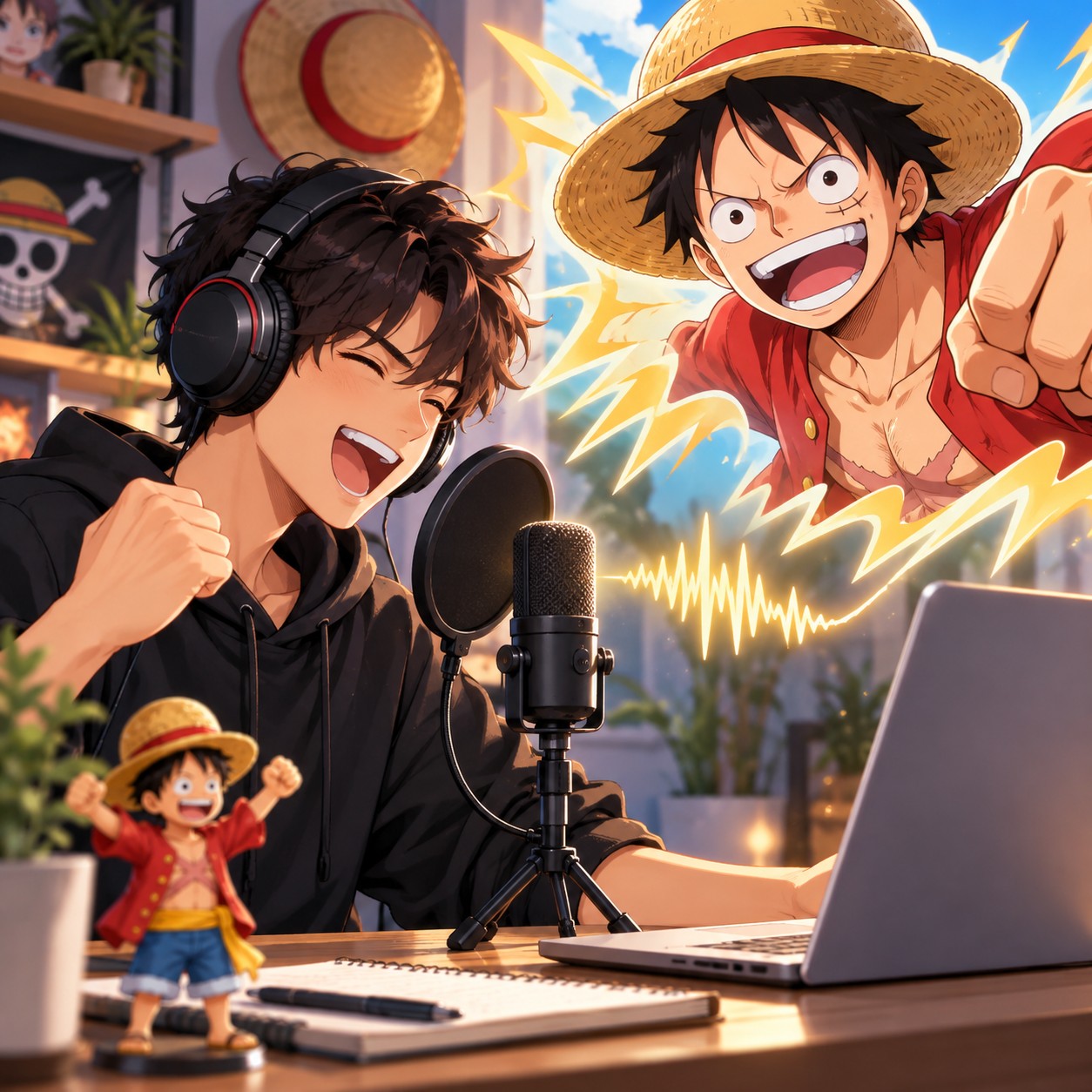 Monkey D. Luffy AI voice for rubber captain meme edits