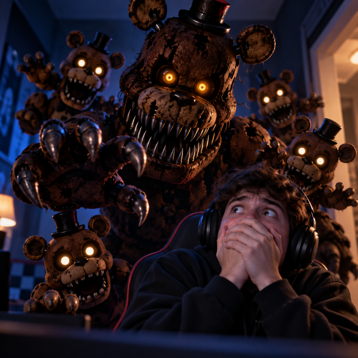 Nightmare Freddy AI voice warning before a Freddles scare