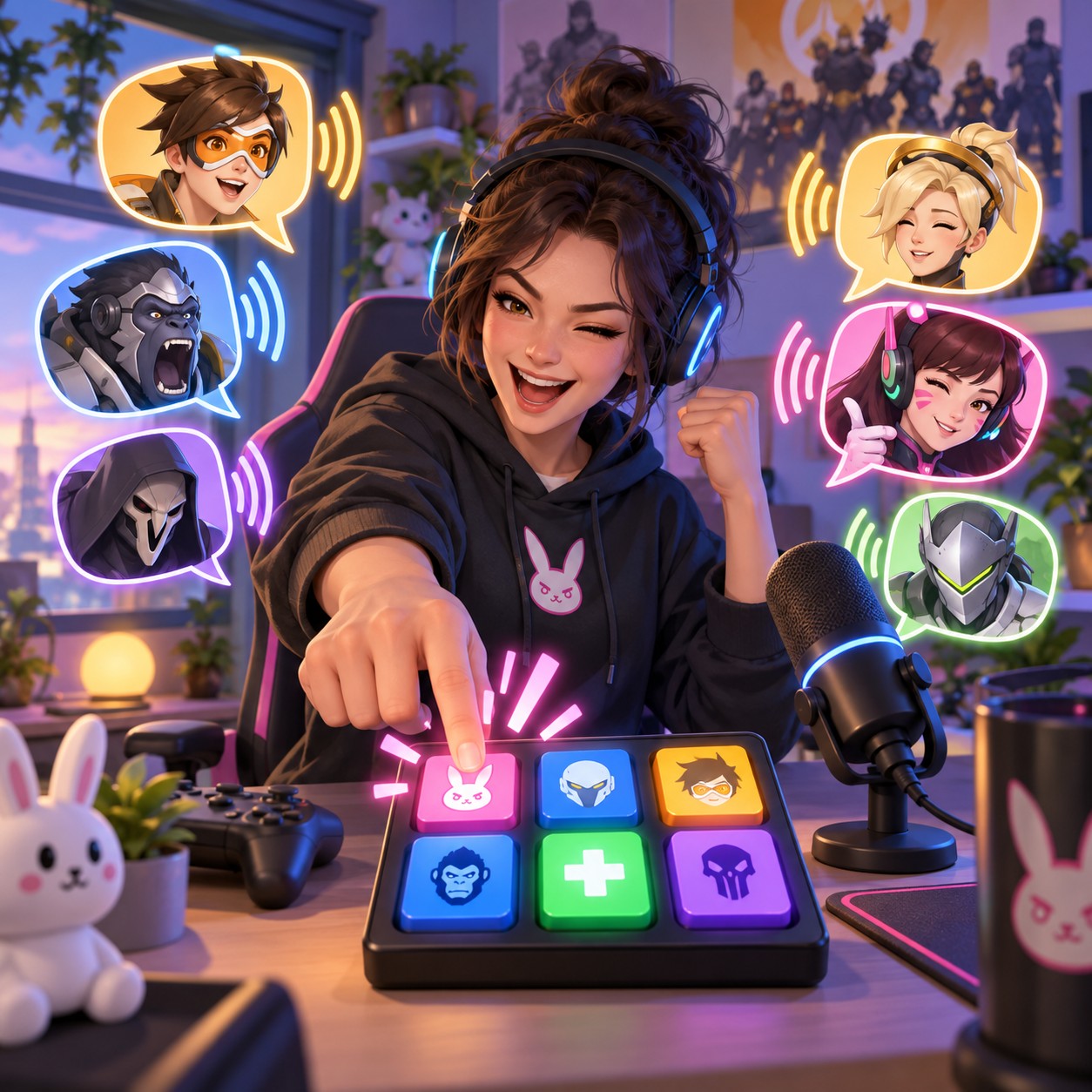 Overwatch AI voice hero callout soundboard