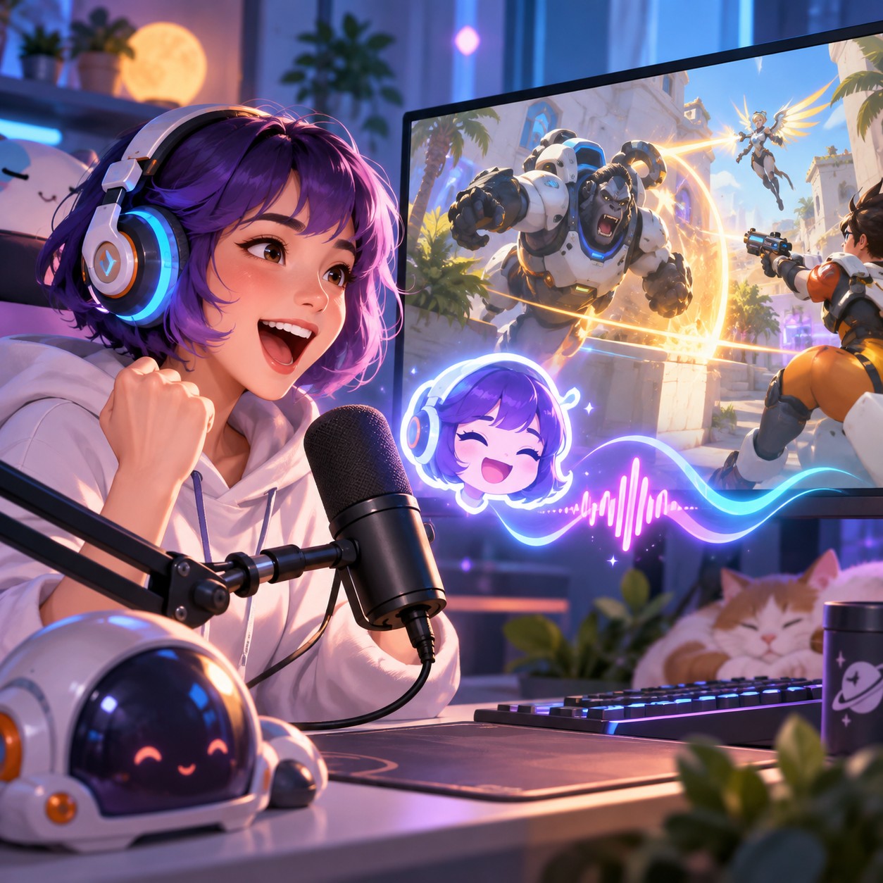 Overwatch AI voice Juno stream reaction clip