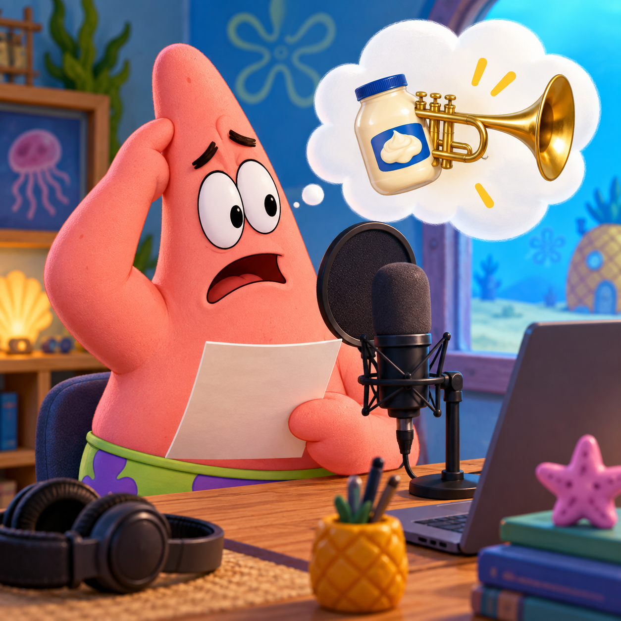 Patrick Star AI voice for confused mayonnaise joke edits
