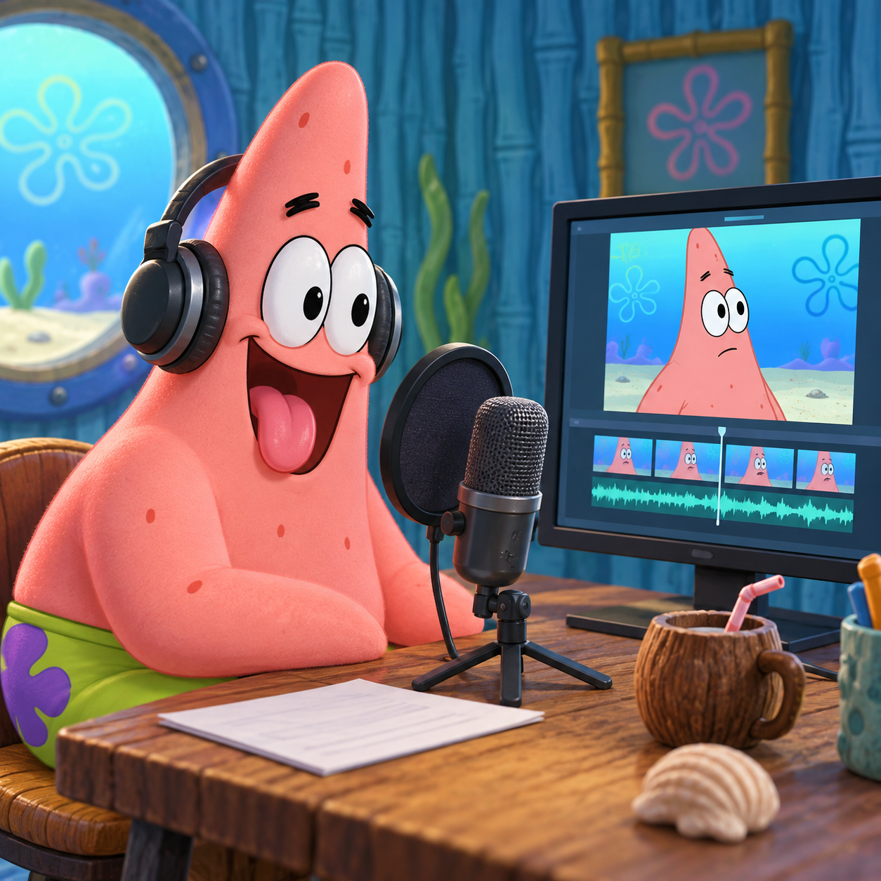 Patrick Star AI voice for slow meme dub scenes