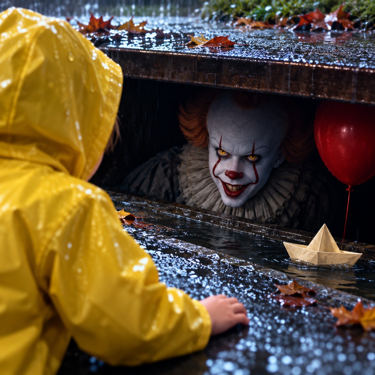 Pennywise AI voice in a film scene redub