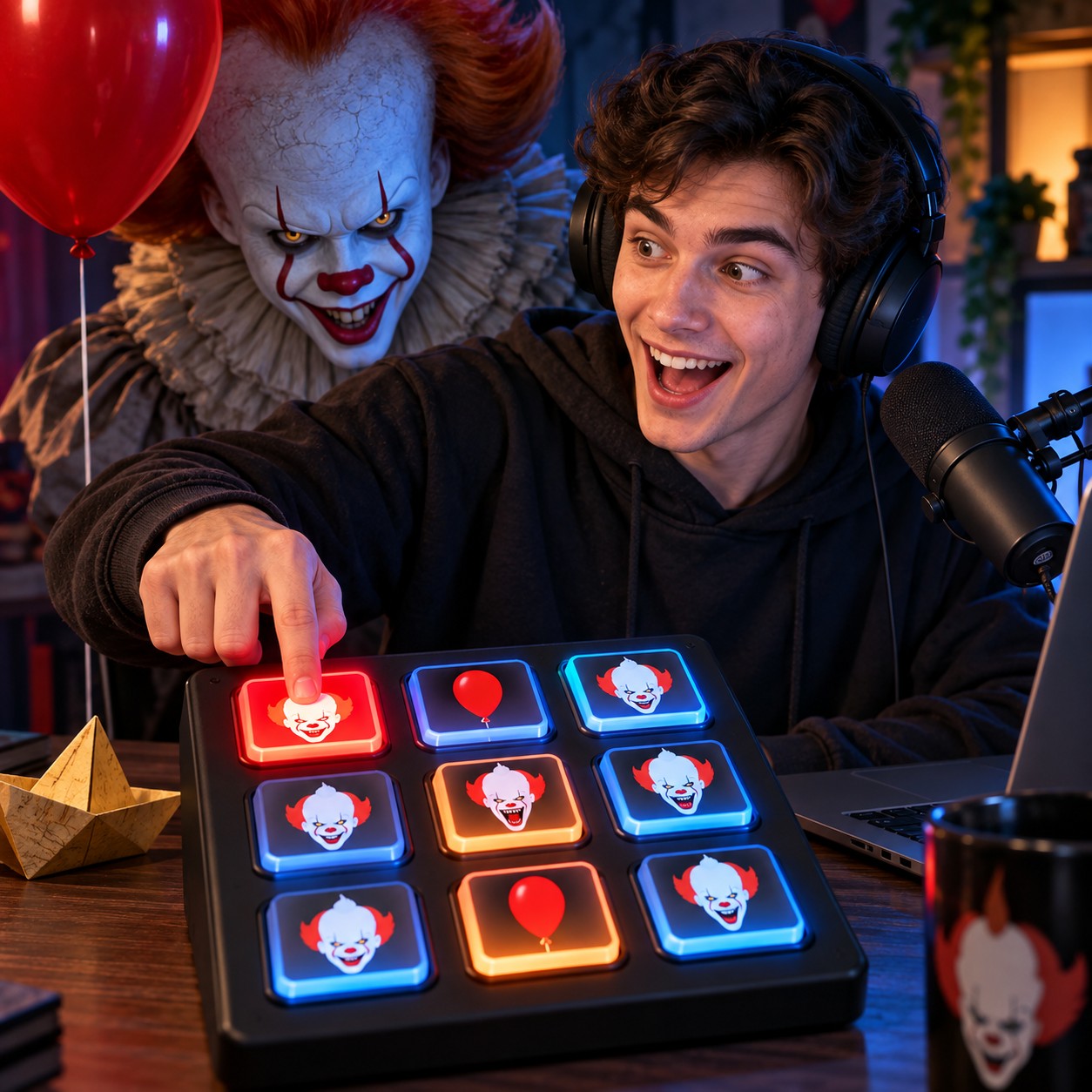 Pennywise AI voice soundboard for horror reactions