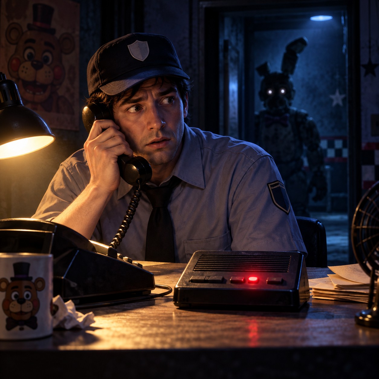 Phone Guy AI voice delivering a tense night shift message