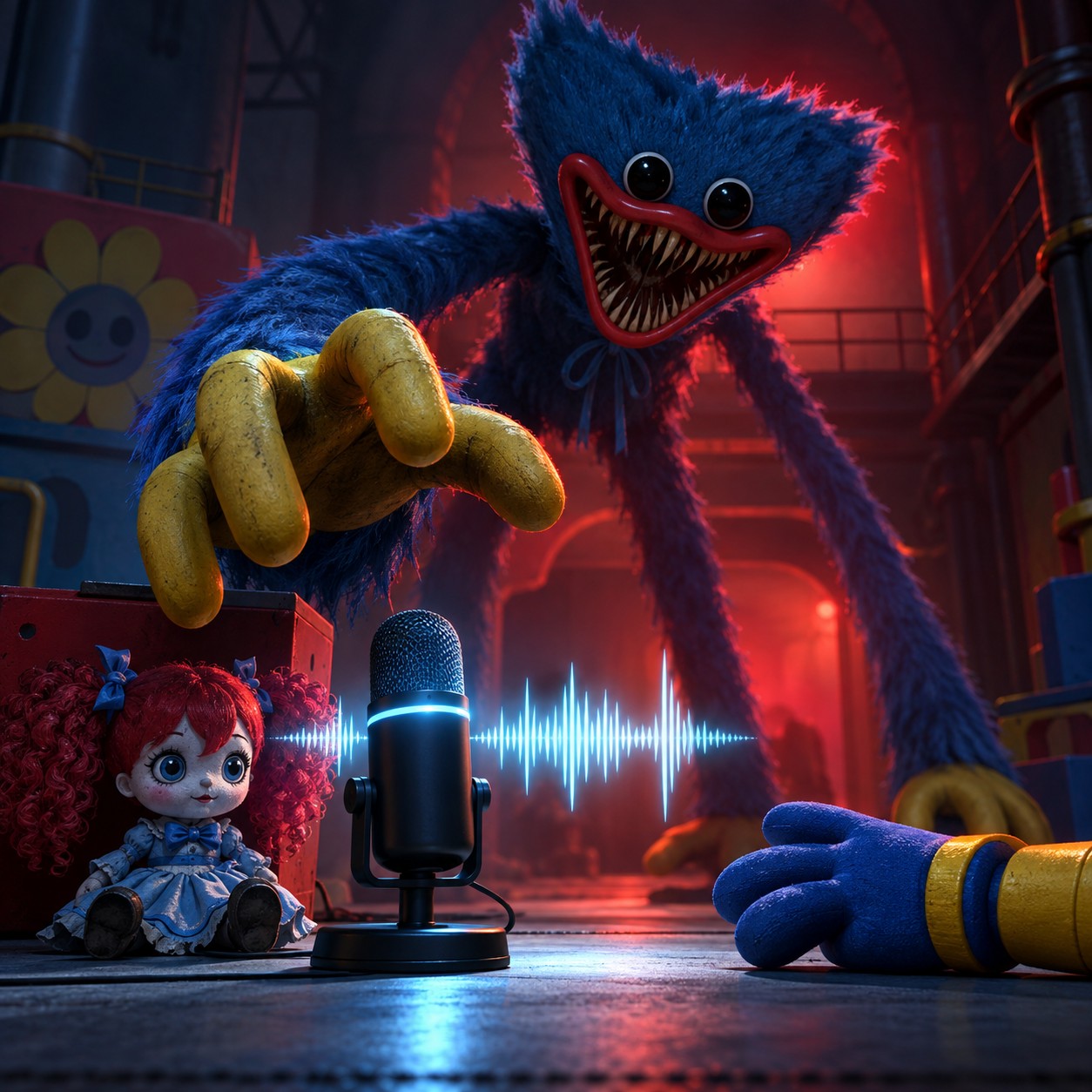 Poppy Playtime Prototype AI voice for gaming horror warning edits