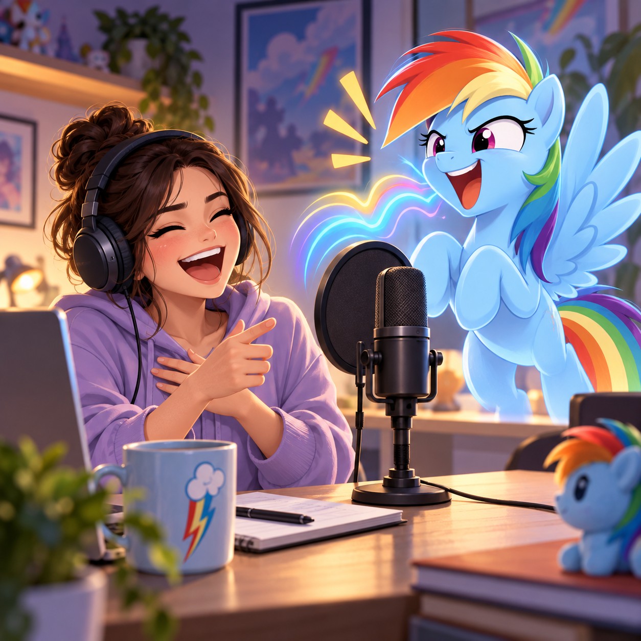 Rainbow Dash AI voice in a YouTube comedy reply