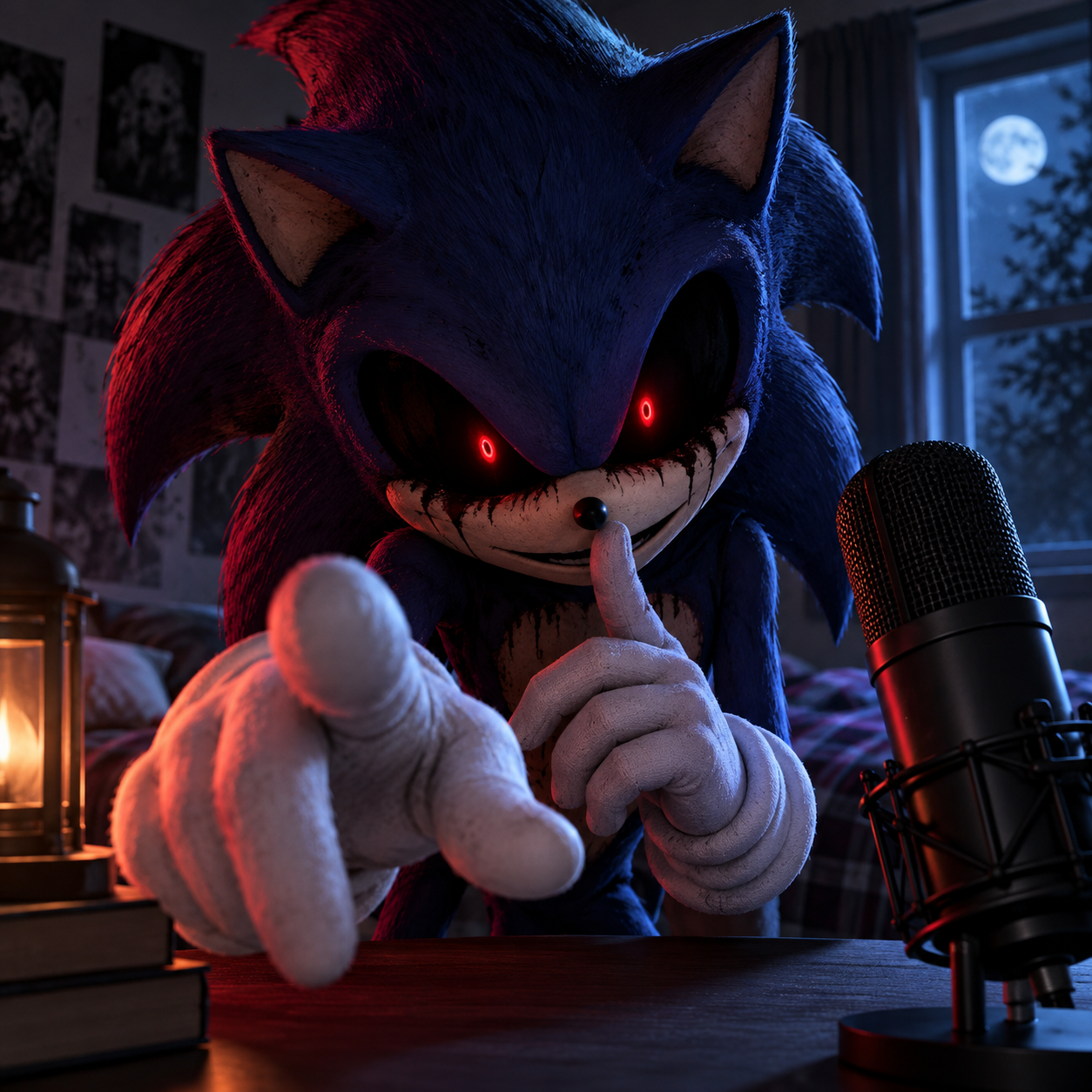 Rewrite Sonic AI voice for a dark creepypasta encounter