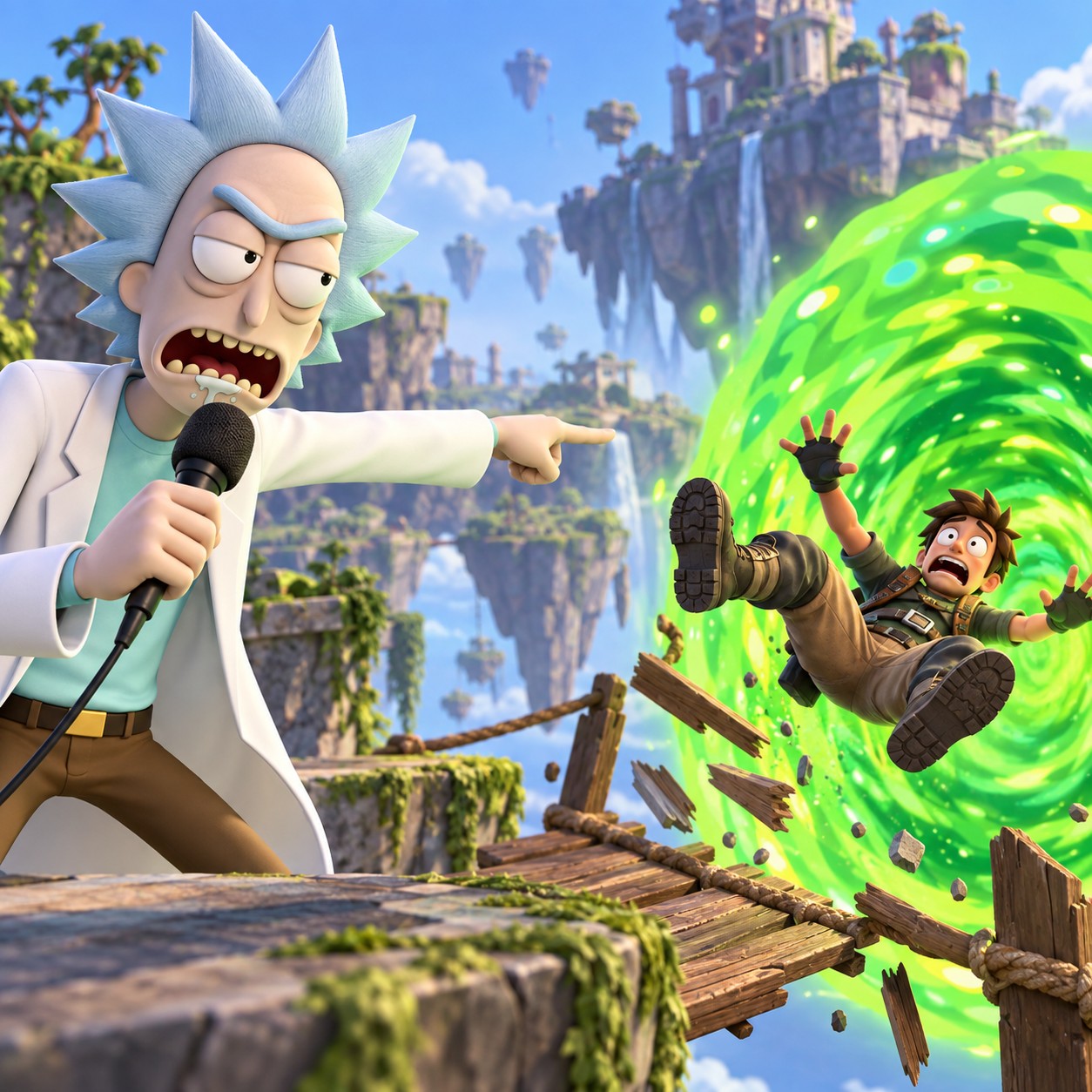 Rick Sanchez AI voice for gaming portal callouts